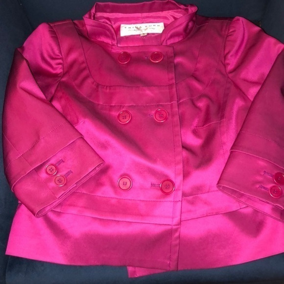 Trina Turk hot pink‎ double breasted jacket size 4 beautiful color - Picture 1 of 6